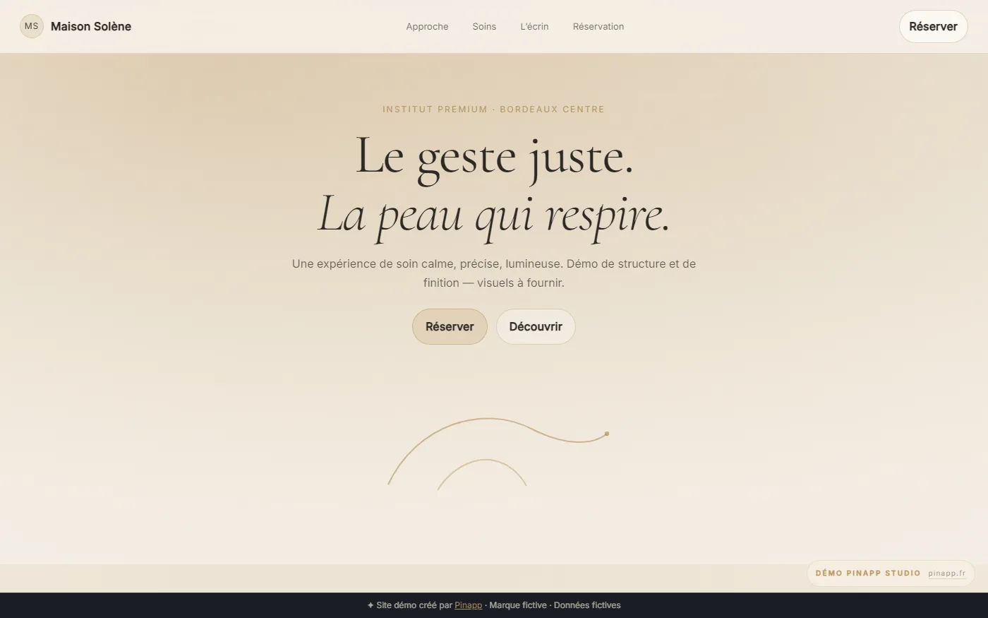 Aperçu de la démo Maison Solène (esthétique)
